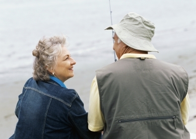 Elderly Couple Fishing